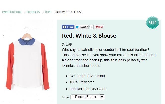 red white blouse