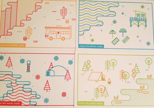 Wish we were here postcards