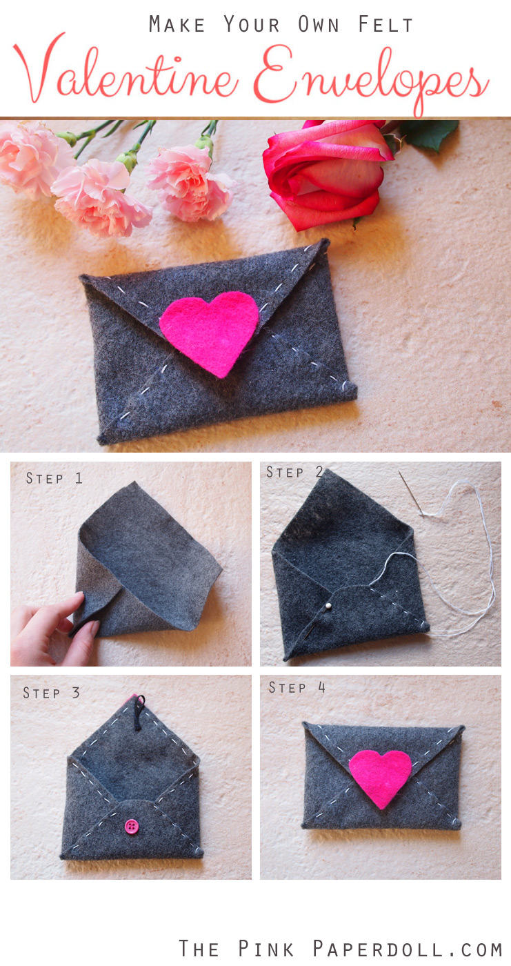 DIY felt envelopes tutorial