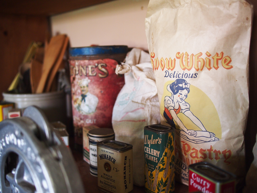 Vintage pantry on display in Pioneer Park